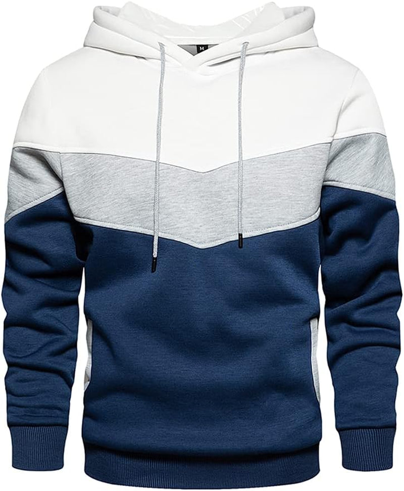 Mens Hooded Sweatshirt Casual Long Sleeve Drawstring Print Pullover Hoodies