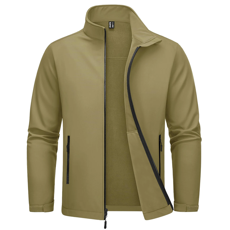 Fleece Lined Softshell Jacket Men'S Waterproof Windbreaker Rain Jacket