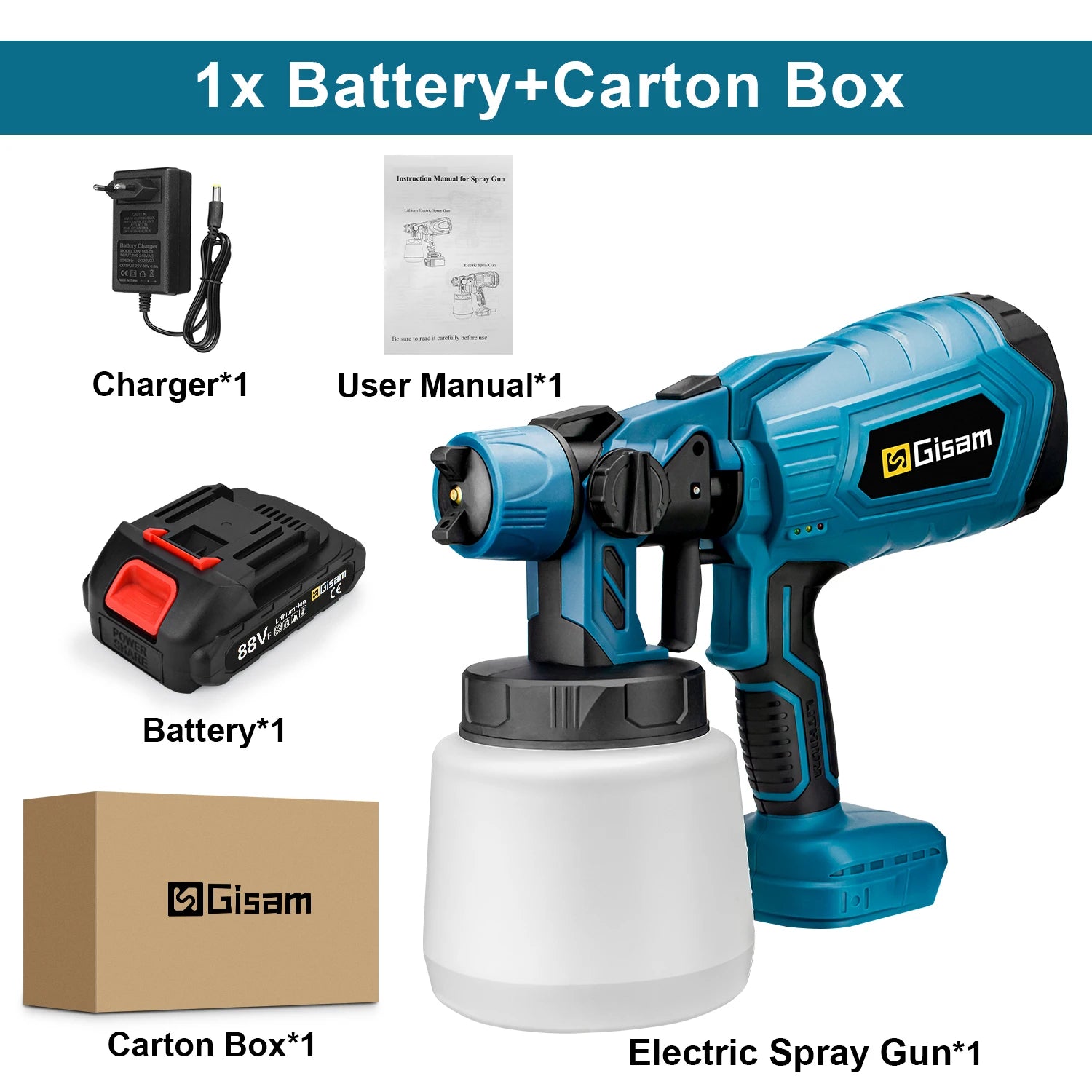 Hight-pressure Cordless Electric HVLP Paint Sprayer with 1000ML Capacity for Makita 18V Battery