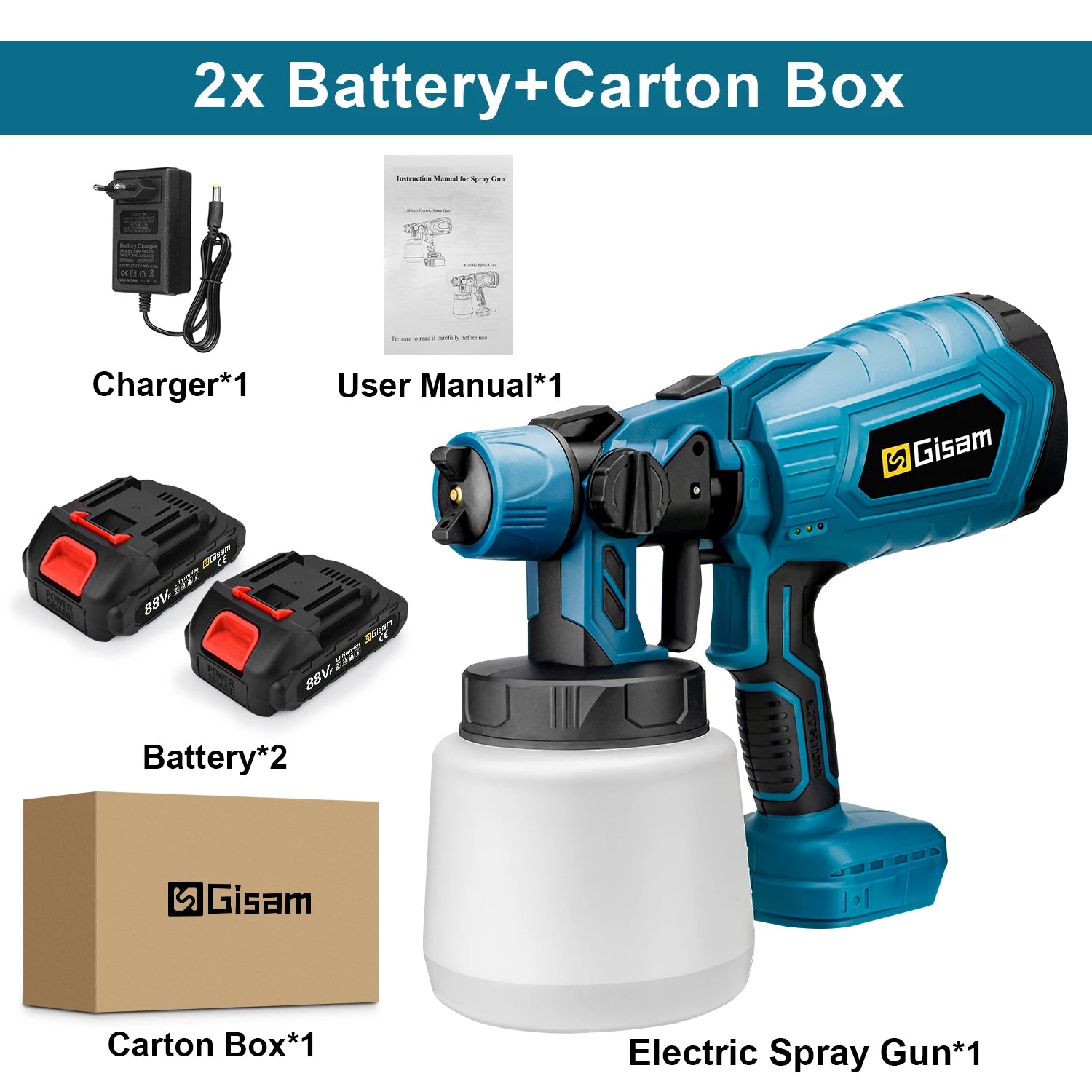 Hight-pressure Cordless Electric HVLP Paint Sprayer with 1000ML Capacity for Makita 18V Battery