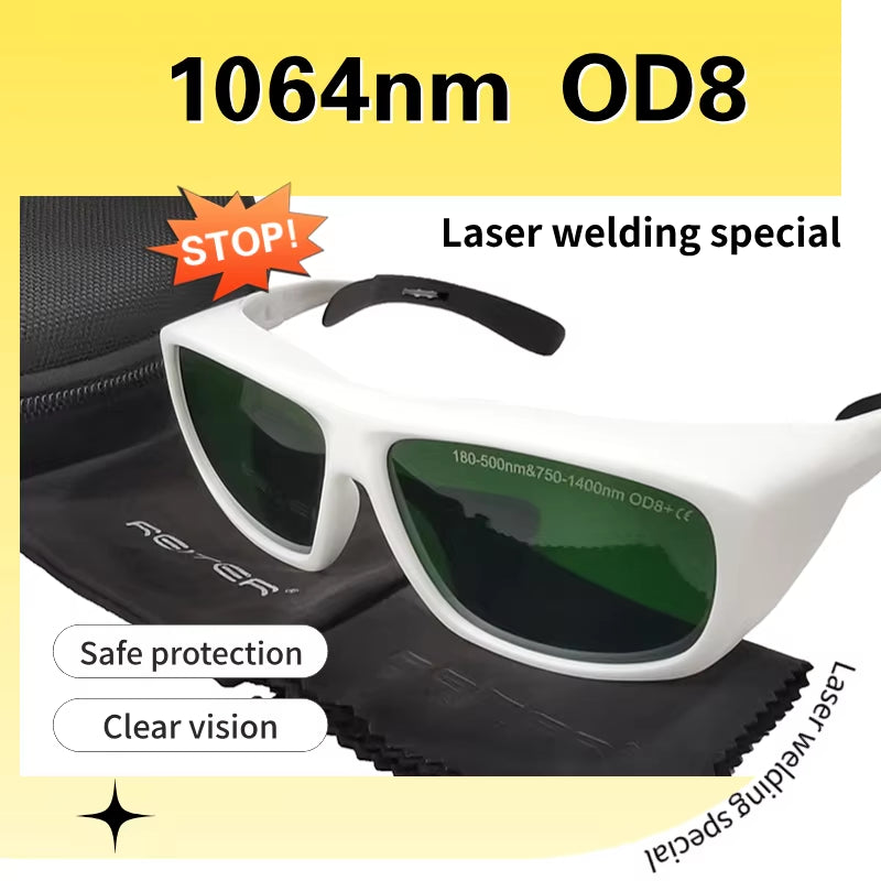 High Power Class 4 Laser 180-500&750-1400Nm OD8 Soldering Protective Welding Goggles CNC Metal Cutting Infrared Safety Glasses