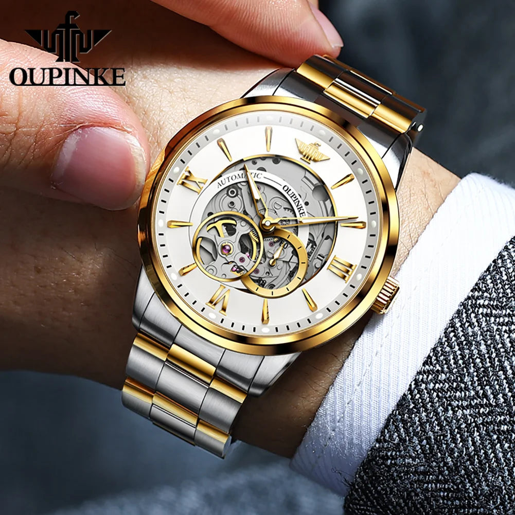 Automatic Mechanical Watch for Men Luxury Brand Imported Japan Movement Sapphire Mirror Skeleton Waterproof Wristwatches