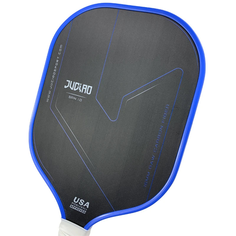 JUCIAO USAPA Approved Thermoformed Unibody T700 Raw Carbon Fiber Pickleball Paddle Spin Textured Surface with Foam Edge