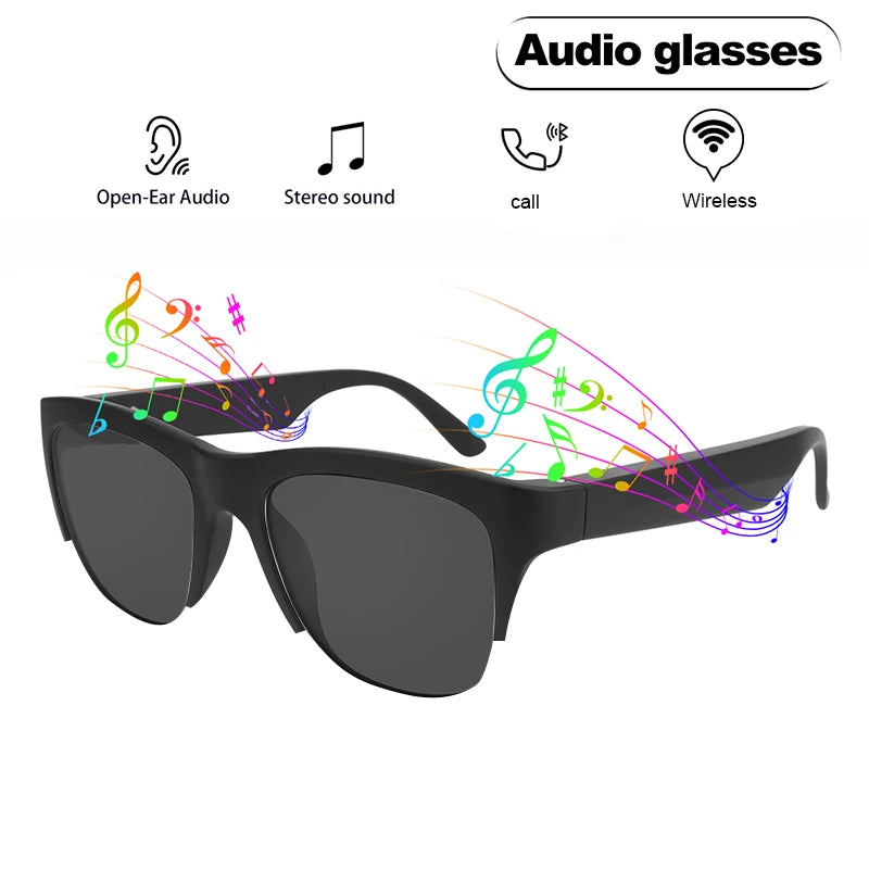 Smart Glasses Wireless Bluetooth Sunglasses Built-In Microphone Speakers Touch & Voice Assistant