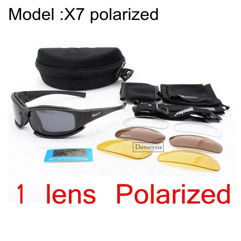 Daisy Tactical Polarized Glasses Outdoor Sport Goggles Sunglasses with 4 Lens Original Box Men Shooting Hiking Eyewear Gafas