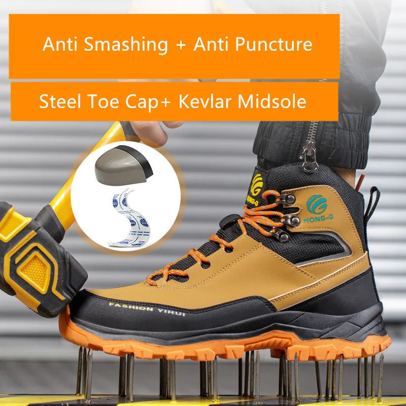 Safety Shoes Man Waterproof Safety Sneakers High Top Boots