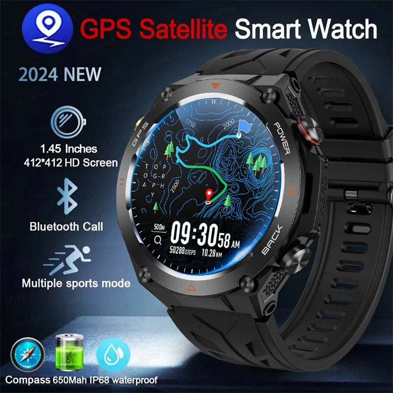  Huawei Rugged Military Smart Watch Men Sports Fitness GPS Watches Waterproof 600Mah AI Voice Bluetooth Call Smartwatch