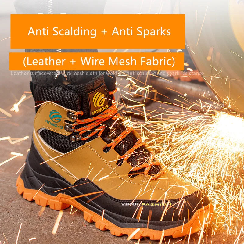 Safety Shoes Man Waterproof Safety Sneakers High Top Boots