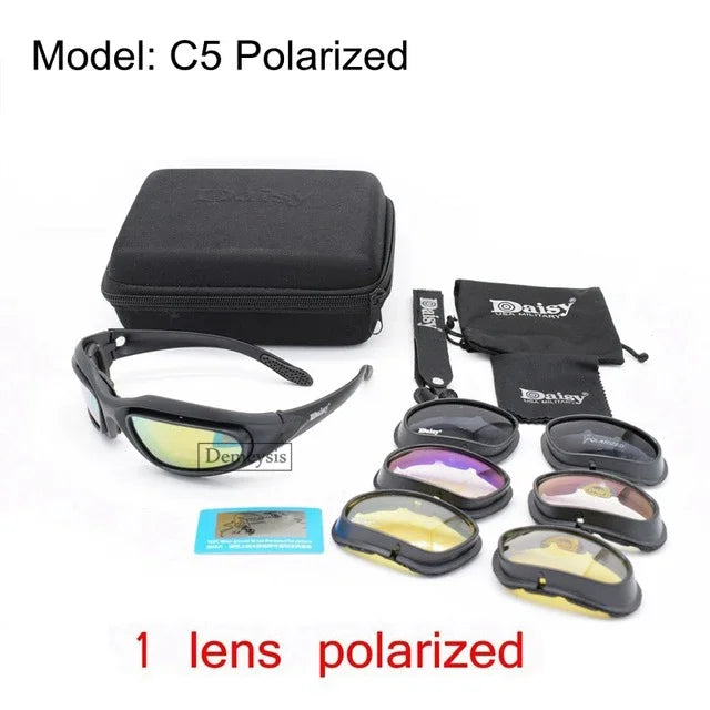 Daisy Tactical Polarized Glasses Outdoor Sport Goggles Sunglasses with 4 Lens Original Box Men Shooting Hiking Eyewear Gafas