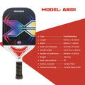 Professional 13Mm Carbon Fiber Pickleball Paddles Men Women Pickle Ball Rackets Racquet Cover for Outdoor Playing