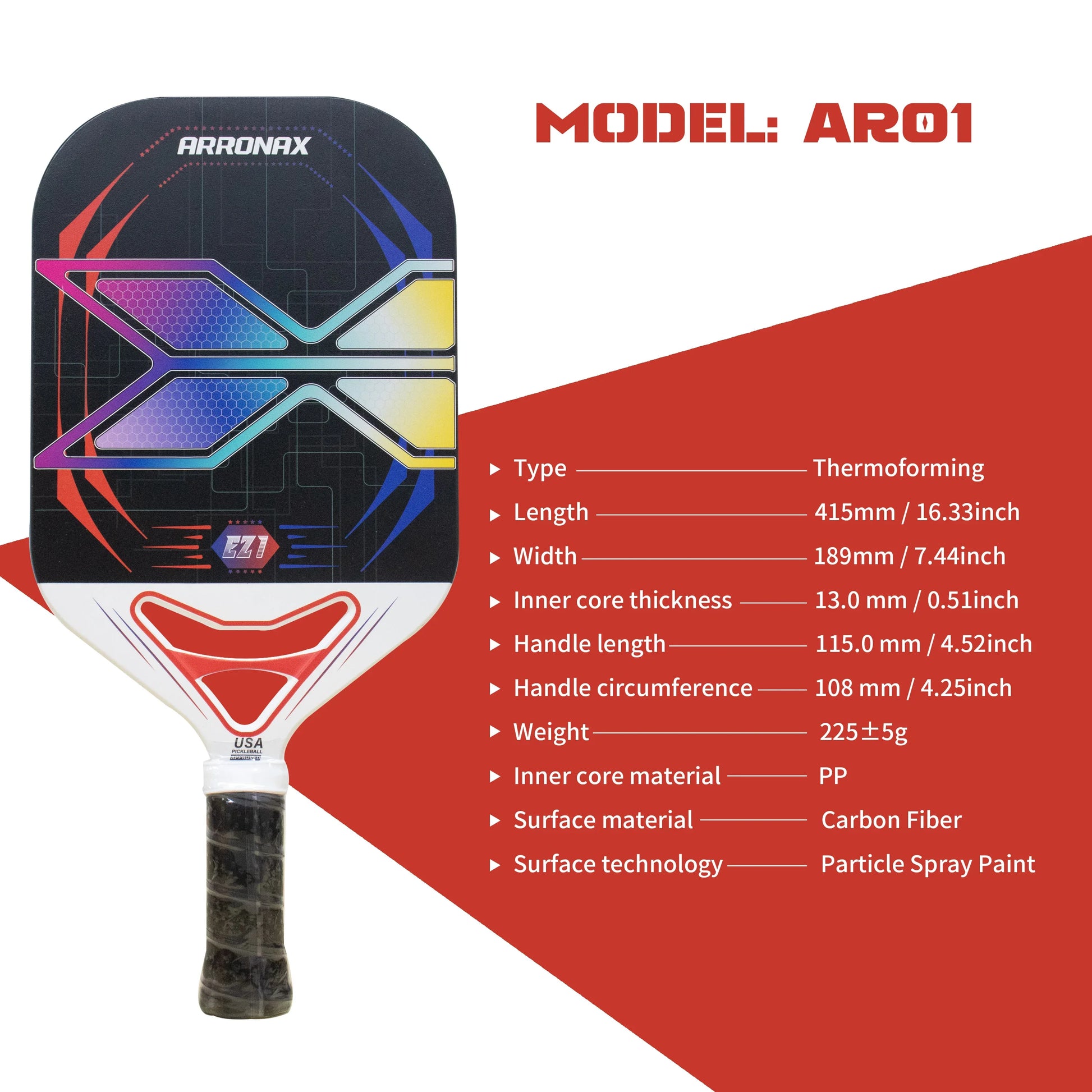 Professional 13Mm Carbon Fiber Pickleball Paddles Men Women Pickle Ball Rackets Racquet Cover for Outdoor Playing