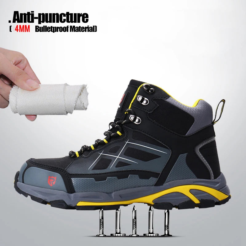 Mens Safety Work Boots Steel Toe Shoes Anti-Puncture Anti-Static Non Slip Protective Boots