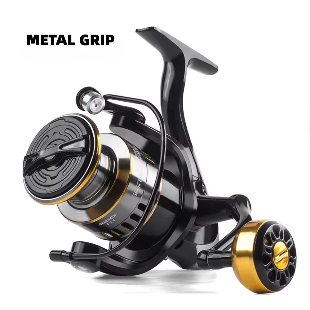 High Quality Metal Spool Fishing Spinning Reel for Carp Ball Bearings Carp Fishing Reel HE7000 Metal Line Cup Sea Tackle