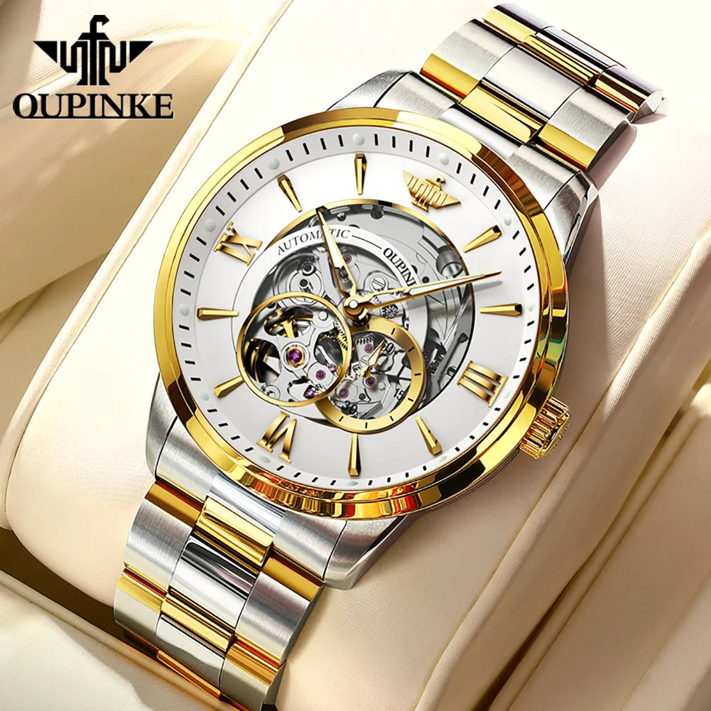 Automatic Mechanical Watch for Men Luxury Brand Imported Japan Movement Sapphire Mirror Skeleton Waterproof Wristwatches