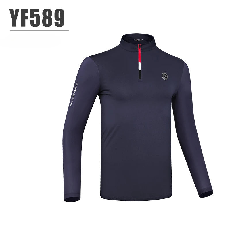 Men'S Golf Wear Summer Ice Silk Sunscreen Sports Top Men'S Shirts Casual Long Sleeve T-Shirt Golf Sportswear YF589