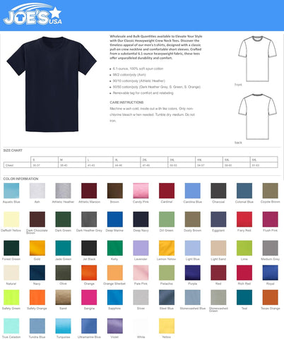 Mens Heavyweight 6.1-Ounce, 100% Cotton T-Shirts in Regular, Big and Tall Sizes